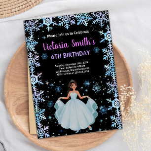 Neige violet Floral Princess Invitations Anniversa