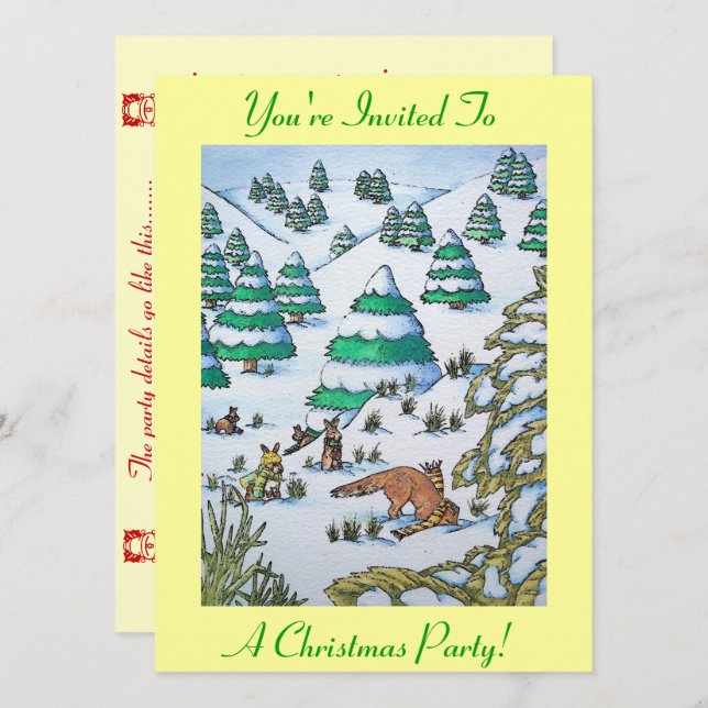 neiges de renards et de lapins invitation saisonni (Devant / Derrière)