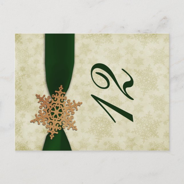 neiges vertes numéros de table de mariage d'hiver (Devant)