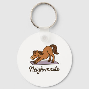 Neigh-maste Funny Horse Yoga Lover Meditation Nama Keychain