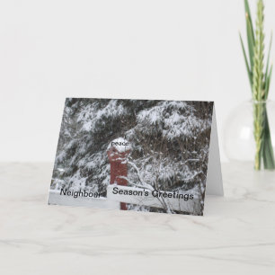 Neighbor Christmas Greeting -Snow on Trees Holiday Card