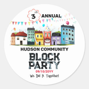 Neighborhood Block Party Classic Round Sticker