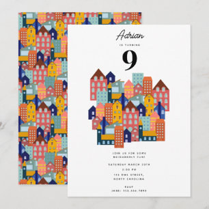 Neighborhood Block Party Kids Birthday Invitation