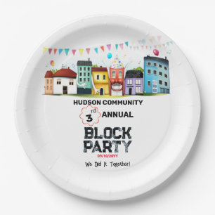 Neighborhood Block Party Paper Plate