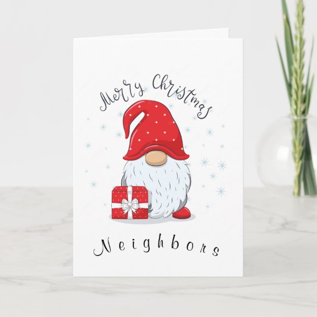 NEIGHBORS WISHED MERRY CHRISTMAS/HAPPY NEW YEAR  H HOLIDAY CARD (Front)