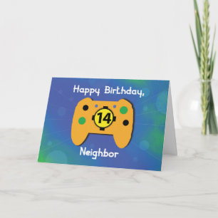 Neighbour Boy 14 Year Old Birthday Gamer Controlle Card