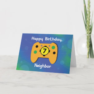 Neighbour Boy 7 Year Old Birthday Gamer Controller Card