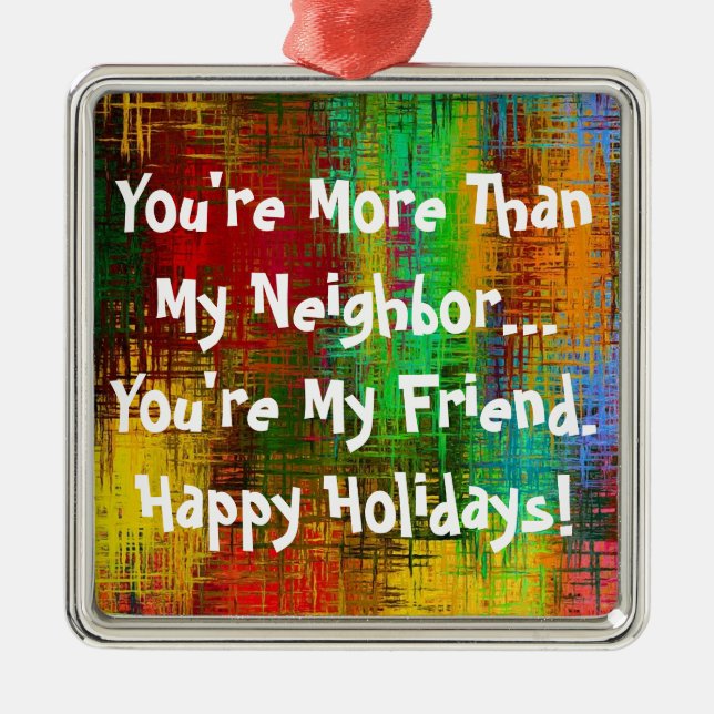 Neighbour Christmas Metal Ornament (Front)