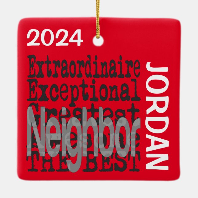 Neighbour Extraordinaire CUSTOM Ceramic Ornament (Back)