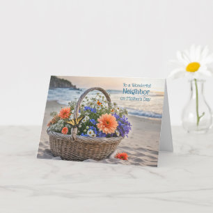 Neighbour Happy Mothers Day with Basket of Flowers Card