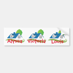 Neighbour House Nametags Bumper Sticker