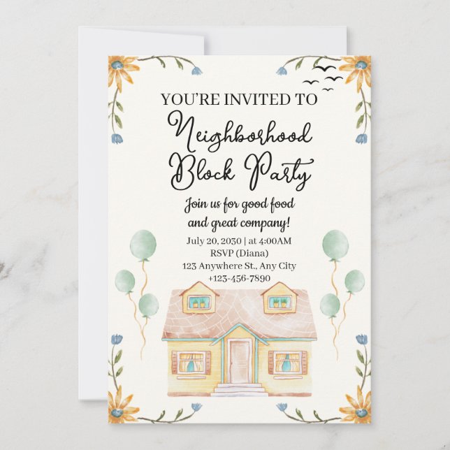 Neighbourhood Block Party Invitation (Front)