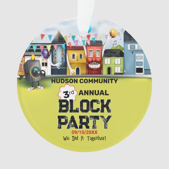 Neighbourhood Block Party Ornament (Front)