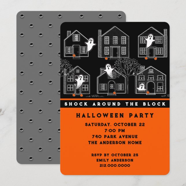Neighbourhood Halloween Party Invitation (Front/Back)