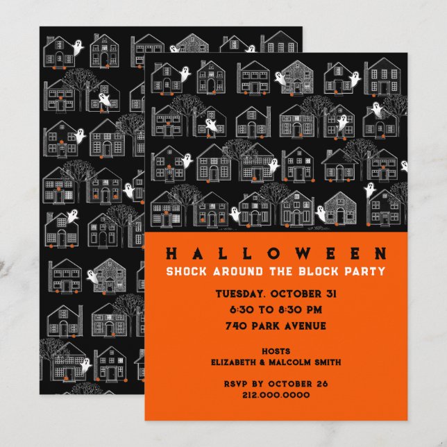 Neighbourhood Halloween Party Invitation (Front/Back)