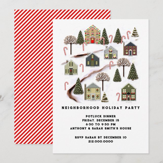 Neighbourhood Holiday Party Invitation (Front/Back)