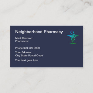 Neighbourhood Pharmacy And Pharmacist Business Card