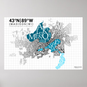 Neighbourhood Typography - Madison, WI Poster