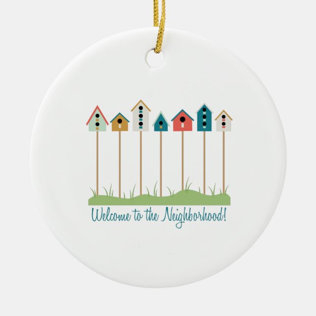 Neighbourhood Welcome Ceramic Ornament (Front)
