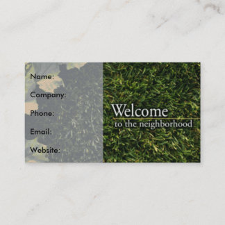 Neighbourhood Welcome Green Lawn Real Estate Business Card