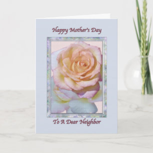 Neighbour's Mother's Day Card with Peace Rose