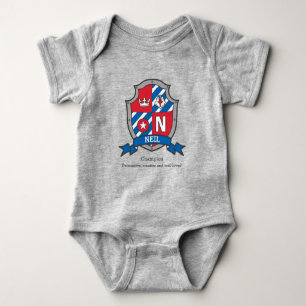 Neil boys name & meaning bird crest blue red baby bodysuit
