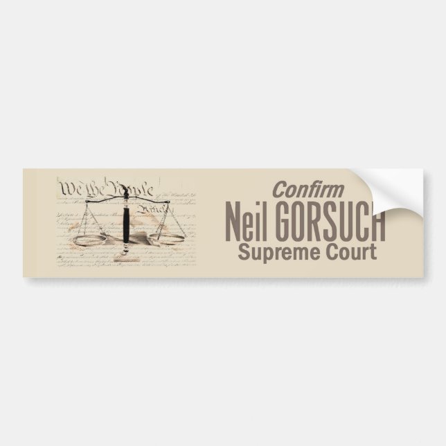 Neil GORSUCH Supreme Court Bumper Sticker (Front)