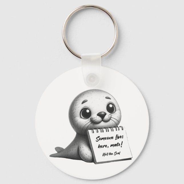 Neil the Seal viral Tasmanian sensation Keychain (Front)