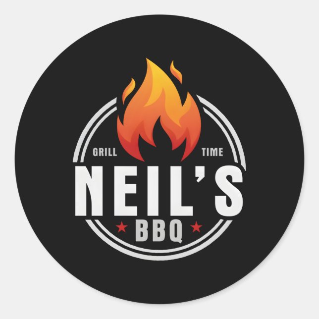 Neil'S Bbq Classic Round Sticker (Front)