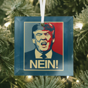 NEIN - Anti-Trump Poster - Anti-Trump - Glass Ornament