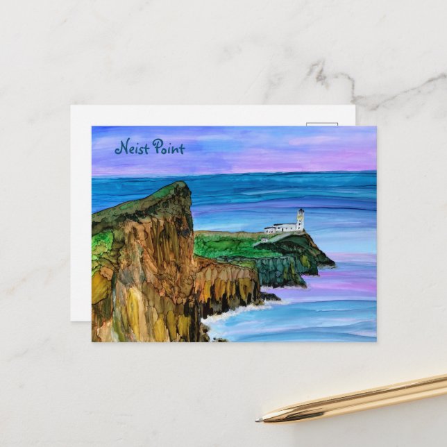 Neist point lighthouse Skye  Postcard (Front/Back In Situ)