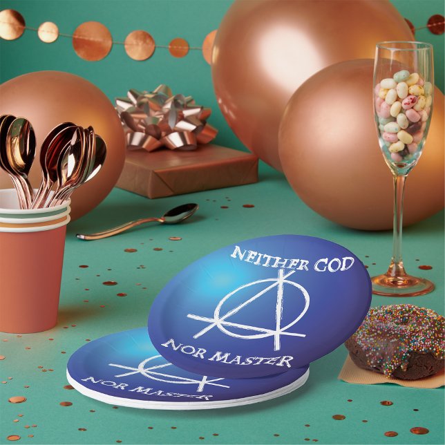 Neither God Nor Master Anarchy Symbol  Paper Plate (Creator Uploaded)