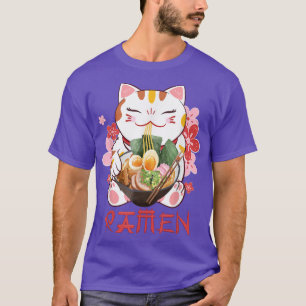 Neko Kawaii Cat Ramen Bowl Anime Japanese Noodle T-Shirt