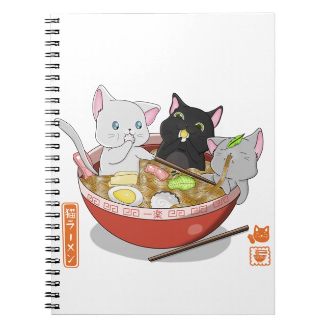 Neko Ramen cat Notebook (Front)