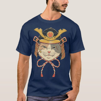 Neko Samurai Head  T-Shirt