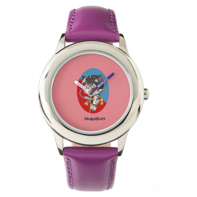 NEKOKUN cat boy's watch (Front)