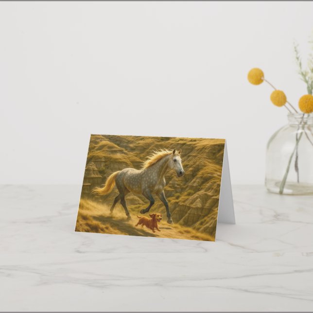 Nellie & Charlie Small, 4" x 5.6" Folded Note Card (Front)