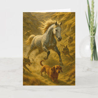 Nellie Protecting Charlie from the Coyotes Card