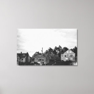 Nelscott, Oregon Cottages on Pacific Ocean Canvas Print