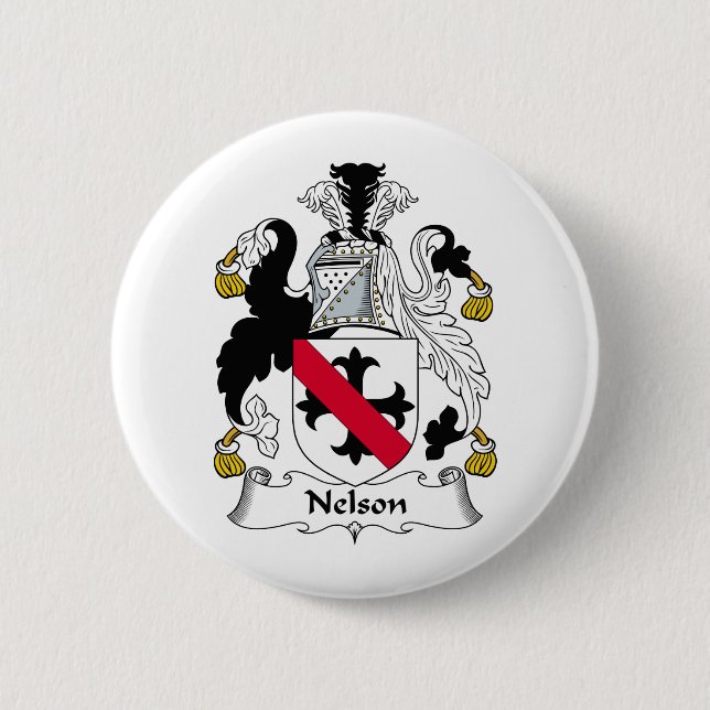 Nelson Family Crest 2 Inch Round Button (Front)