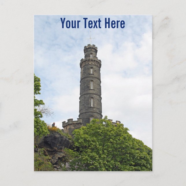 Nelson Monument, Edinburgh customisable Postcard (Front)