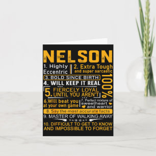 Nelson Name Shirt D Nelson Last Name Card