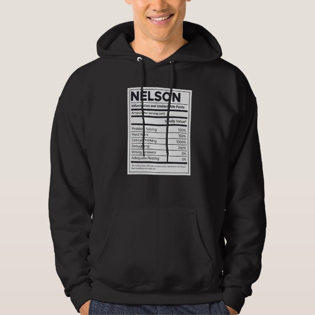 Nelson Nutrition Information Problem Solving Hard  Hoodie (Front)