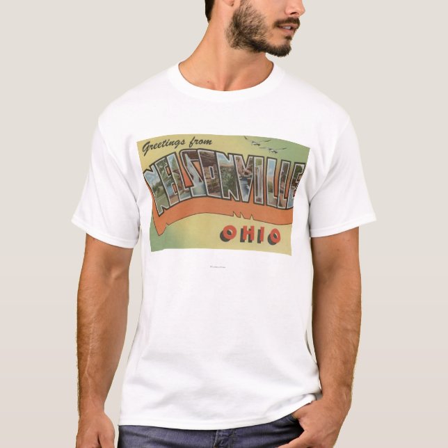 Nelsonville, Ohio - Large Letter Scenes T-Shirt (Front)