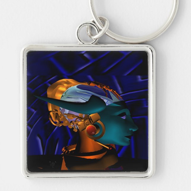 NEMES / HYPER ANDROID Science Fiction Blue Metal Keychain (Front)