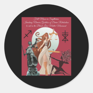 Nemesis Goddess Of Divine Retribution - To Aid In Classic Round Sticker