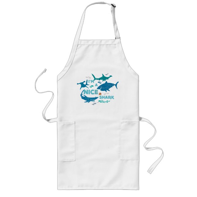 Nemo and Sharks - I'm A Nice Shark Long Apron (Front)