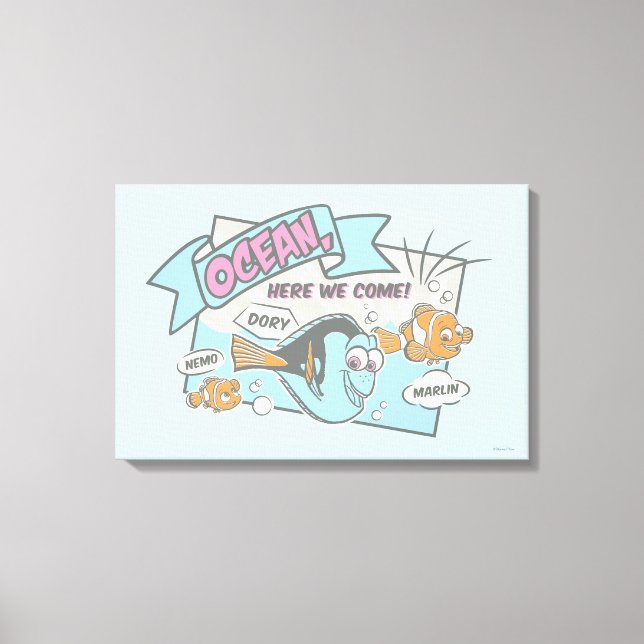 Nemo, Dory & Marlin | Ocean Here we Come Canvas Print (Front)