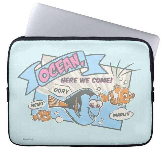 Nemo, Dory & Marlin | Ocean Here we Come Laptop Sleeve (Front)