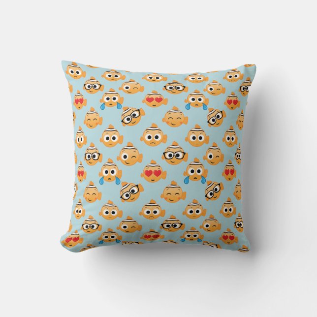 Nemo Emoji Pattern Throw Pillow (Front)